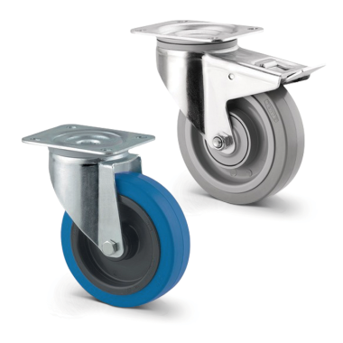 TENTE industrial castors with vulcanized rubber tires