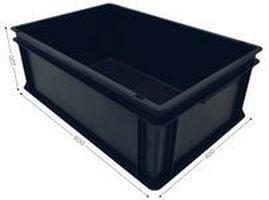 PLASTIC BIN ESD black l 600 mm