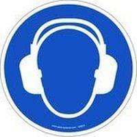 Lot de 2 pictogrammes adhésif au sol MEDIUM Casque anti-bruit Ø 200 mm