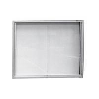 MOD&#39;INFO WALL SHOWCASE W 1056 x H 2000 mm varnished white sheet metal with safety glass doors