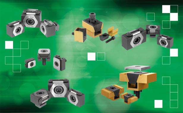 Clamp, clamping jaws, screw and clamping nut