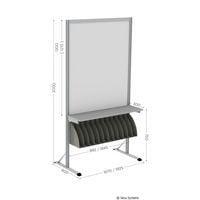 MODSELF l 1070 mm white varnished sheet metal with shelf and filing cabinets