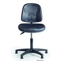 DH 450 - 650 mm WORKSHOP CHAIR perforated seat and black polyrethane back on glides