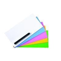 Set of 250 electrostatic Post.it notes in assorted colors (white, yellow, blue, pink, green) 100 x 200 mm