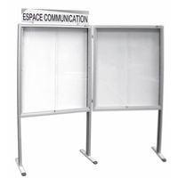 MOD&#39;INFO central SHOWCASE W 1056 x H 2000 mm white varnished sheet metal with safety glass doors