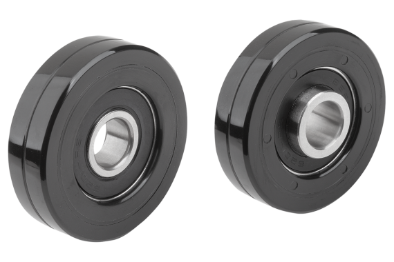 Roulettes de guidage en plastique cylindriques sans axe