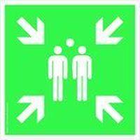 Lot de 2 pictogrammes adhésif au sol EXTRA Point de rassemblement L 200 mm