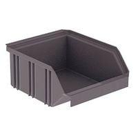 Set of 10 gray plastic bins L 167 x D 105 x H 82 mm