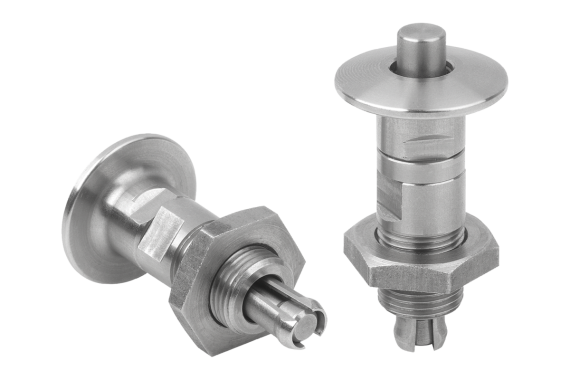 Broches de fixation en inox avec bouton de manœuvre en inox