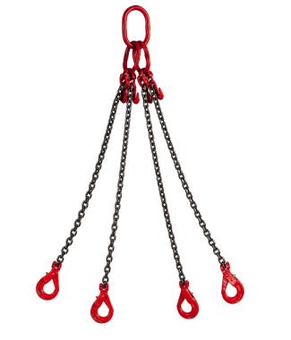 Assembly chain 4 leg D: 10 mm Lenght 2.00 meters/leg + 4 clevis automatic hook + 4 grab eye hook + 1 chain label   WLL: 6T7 of 0° to 45° and  WLL: 4T75 of 45° to 60°
