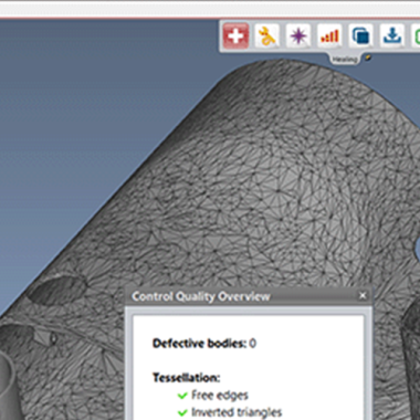 Repair of stl CAD data and 3D scan with a single click