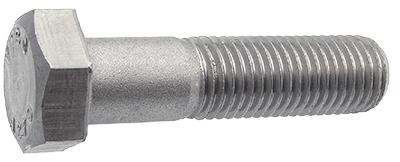 Partially threaded hex head screw - A2 stainless steel