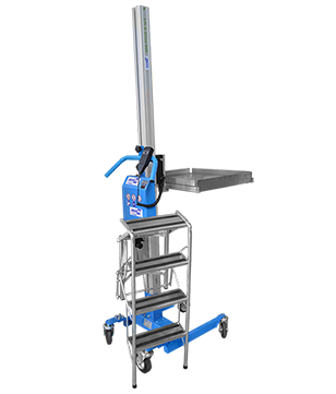 INGENITEC - Trolley with stainless steel top and integrated stepladder