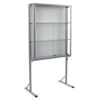 DEFPOST 200 DESIGN ON FEET W 1070 x H 2000 mm varnished white sheet metal with glass doors