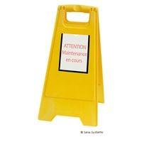 Set of 2 TIP&#39;INFO yellow one-off construction site signage easel L 300 x H 560 x D 370 mm