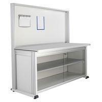 QUALIPOST 3000D W 2000 x D 750 x H 1800 mm with white varnished sheet metal base and lower storage