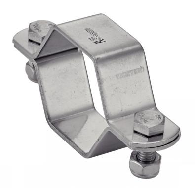 Hexagonal collar with two welding screws - 304 stainless steel