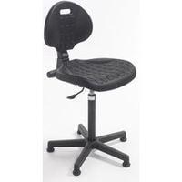 WORKSHOP CHAIR BH 450 - 650 mm high seat and back in black polyurethane on glides