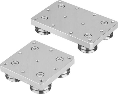 Roller guide carriages for linear guide rails