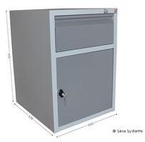 Unit with 1 drawer and 1 lockable door W 500 x D 578 x H 704 mm for QUALIPOST 3000