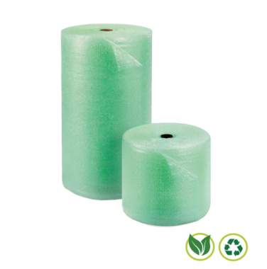 Roll of recycled and biodegradable bubble wrap