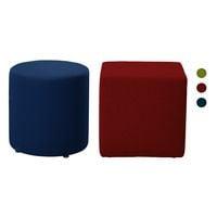 Pouf rond rouge H 460 mm Ø 440 mm