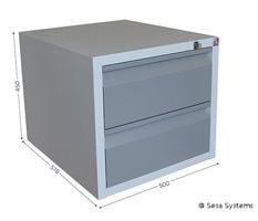 Unit with 2 lockable drawers W 500 x D 578 x H 450 mm for QUALIPOST 3000