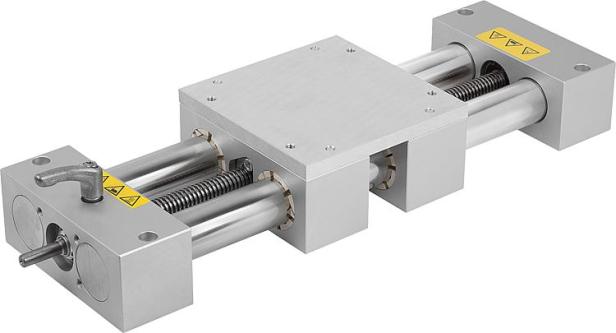 Double tube linear units with mounting plate