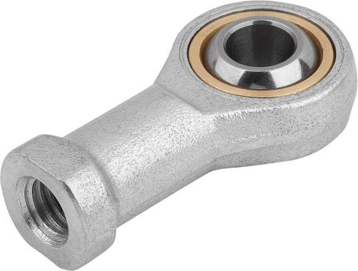 Tapped rod ends on plain bearing, narrow design, maintenance-free DIN ISO 12240-1