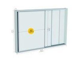 MOD&#39;INFO SLIDING wall mount W 1909 x D 140 x H 1274 mm equipped with three sliding panels