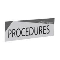 &quot;PROCEDURES&quot; design strip W 600 x H 170 mm with fixing bracket (French)