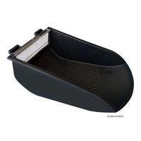 Plastic dispenser tray W 105 x D 153 x H 50 mm to clip onto multifunction rail