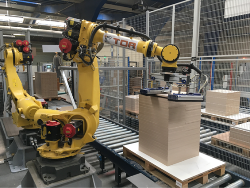 Robotic solution for loading wooden panels for the FURNITURE industry