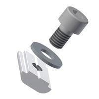 Set of 10 fixings on aluminum profile M5 screw/bracket with washer