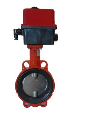 Butterfly valve with electric actuator.