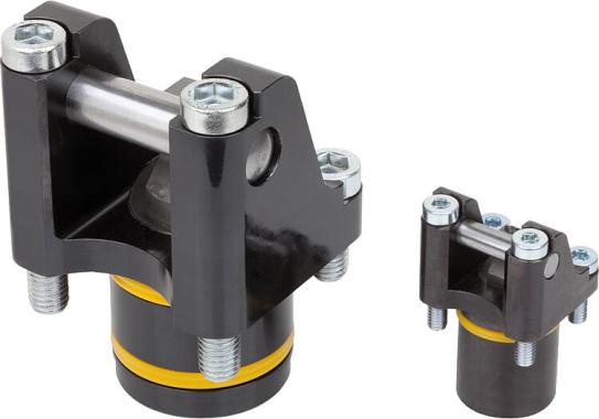 Double/single acting hydraulic rotary lever clamping cylinder with spring return