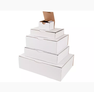 White cardboard mailing box