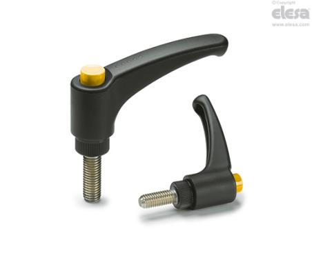 Indexable levers, disengageable handles, cam levers