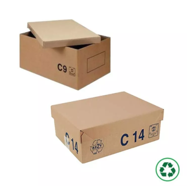 Palletizable cardboard box type C with lid