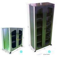 ARMOIRE VISUELLE 5S INOX A l 930 x P 550 x H 970 mm version 2 étagères