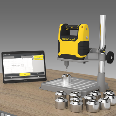 2 in 1 micro-percussion marking machine controlled by Comby tablet - Connect.series