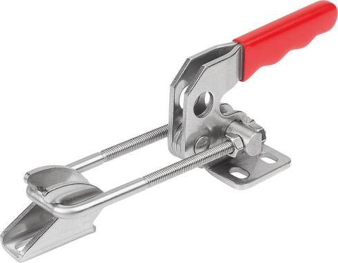 Horizontal stirrup toggle clamp with attachment