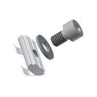 Set of 10 fixings on aluminum profile screw/M5 hinge with spring tab