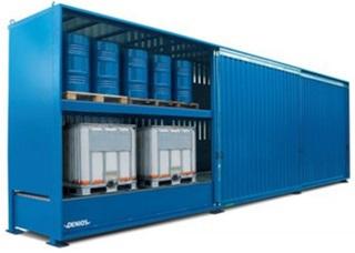 Storage container for 18 tanks or 72 drums