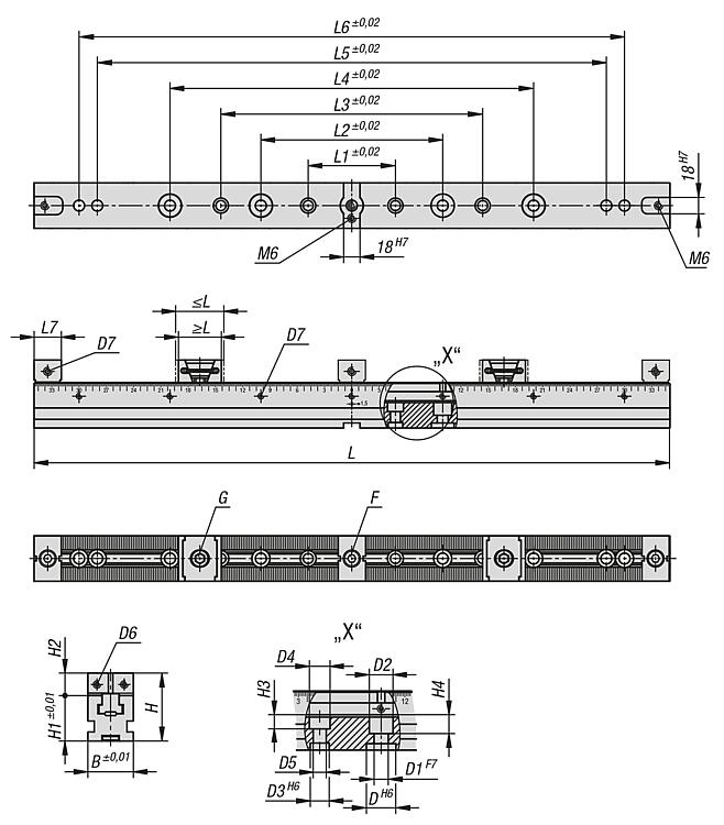Multiple clamping systems with doublesided clamping jaws Fixed jaw ES